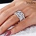 Jeulia 3 PC Wedding Ring Set 5.2ct Radiant Cut Moissanite Engagement Ring for Women 925 Sterling Silver Ring Cubic Zirconia Diamond Eternity Bands Anniversary Promise Ring Bridal Set (9)
