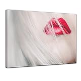 Bilderdepot24 Bild auf Leinwand | Kussmund in 70x50 cm als Wandbild | Wand-deko Dekoration Wohnung modern Bilder | NEU-250002B