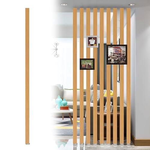 GAOXIAO Listones de Madera Decorativos Separador de Ambientes, Moderno Separador de Ambientes de Listones de Madera, Independiente Decorativo para Restaurantes y Oficinas Gold 95 x 5 x 5cm