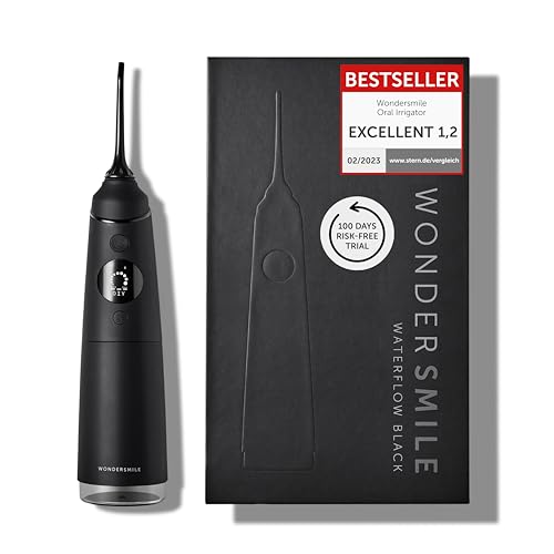 Wondersmile Water Flosser PRO Cordless - SmoothFlow Technology for Optimal Tooth & Gum Care - Interdental Cleaner with 4 Modes - Rechargeable Battery with up to 30 Days Running time (Ultimate Black)