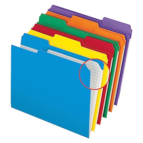 Pendaflex® Color Reinforced Top File Folders With Interior Grid, 1/3 Cut, Letter Size, Assorted Colors, Pack Of 100 #TOP8