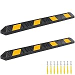 72" Rubber Parking Curb 2 Pack, Garage Wheel Stoppers
