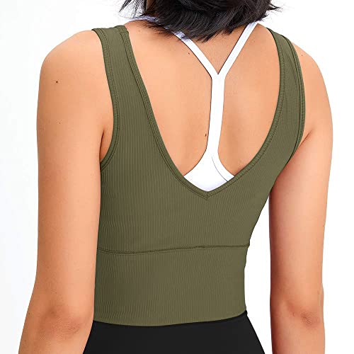 Image of Workout Tank Tops for Women Gym Cropped Tank Top Active Sleeveless Shirts for Tennis Golf Running Fitness Yoga