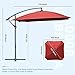 Aoodor Offset Square Patio Umbrella 8.7‘ Cantilever Hanging Market Umbrella Water Resistant UV Protection Red- Base Not Included