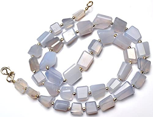Perles en chalcédonite bleue naturelle forme pépite, la douceur minérale pour vos bijoux