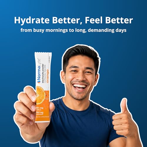 Image of NormaLyte Orange Electrolyte Powder Packets, Hydration Stick, 6 Count
