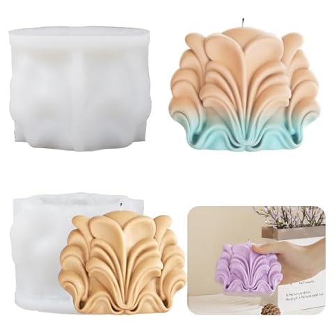 Shell Candle Mold Shell Mold Conch Mold Baroque Candle Mold Shell Resin Casting Mold Resin Making Molds Silicone Mold for Candle 3D Animal Mold Candle Making Mold Spiral Candle Mold Wave Candle Mold Cover