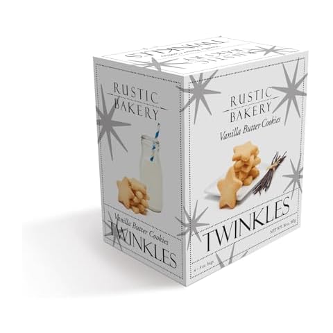 Rustic Bakery Handmade Twinkles Vanilla Butter Cookies, Crunchy with Madagascar Vanilla Extract, Single 20 Oz Box Cover