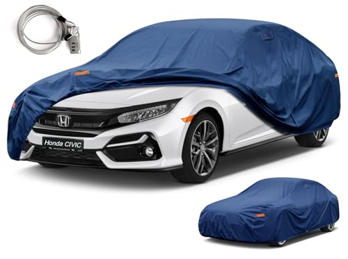 Image of Kaugung Heavy Duty Car Cover Custom Fit Honda Civic (1995-2025), Waterproof All Weather Resistant Outdoor Sun Rain Dust Snow Protection with Anti-Theft Lock.(USA Warehouse,Within 3-7 Days)