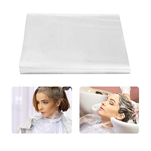 Madholly 50pcs Disposable Haircut Apron- 51 x 63 inch Hair Cutting Capes Waterproof Barber Hairdressing Cape Lightweight Hair Salon Capes for Shampoo Styling Hair Coloring for Home and Salon