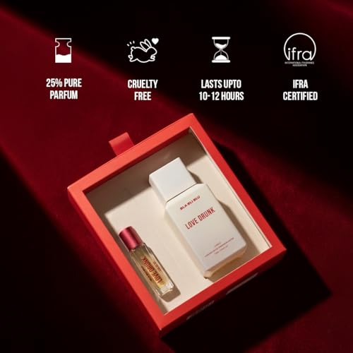 Image of BLABLIBLU Love Drunk Two Scents Unisex Perfume Set (75ml + 8ml) | Perfume & Eau De Oil | Long Lasting Spicy, Woody & Aromatic Fragrance | Candied Nuts, Cinnamon & Dates