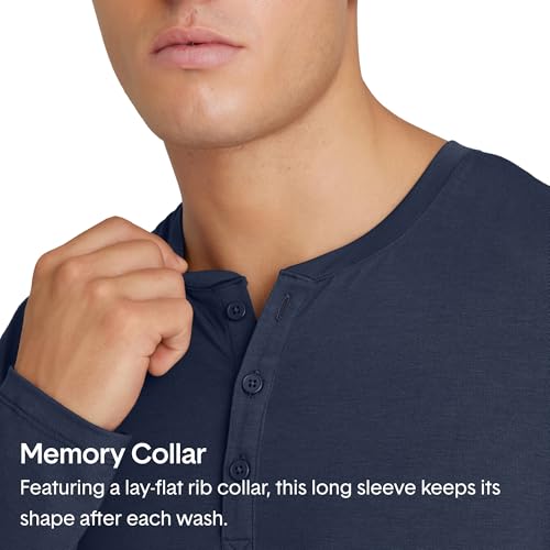 Image of Tommy John Men's Second Skin Modal Long Sleeve Henley Sleep Top