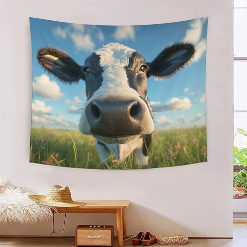 Tapisserie vaches laitières 3D pour grand salon et déco de chambre