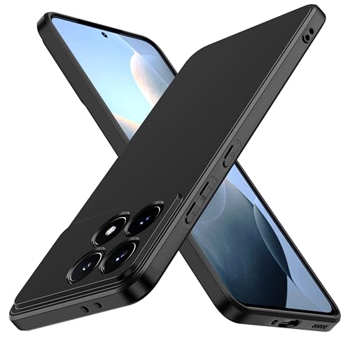 ivoler Negro Mate Funda para Xiaomi Poco F6 Pro 5G con Protección de Cámara, Carcasa Protectora Antigolpes, Ultrafina Suave TPU Silicona Caso Delgada Anti-Choques Case