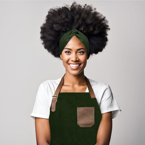 Genérico, Faixa de Cabelo Turbante Bandana Verde Escuro Chef Cozinha Bistro Bar