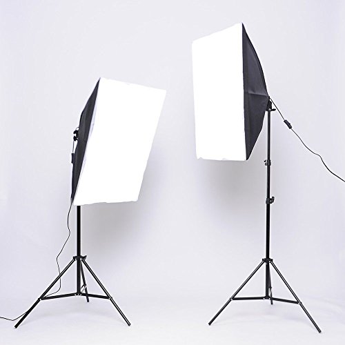 Abeststudio 2x 135W Continuous Lighting Kit 20"x28"/50x70cm Softbox Soft Box Photo Studio Set Light Bulbs Lamp 5500K Photography E27 Socket Softboxes UK Plug - 2