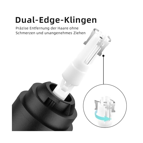 Nasenhaartrimmer, wiederaufladbare kabellose Ohr Augenbrauen Trimmen Werkzeug Dual Edge Blades – Bild 5