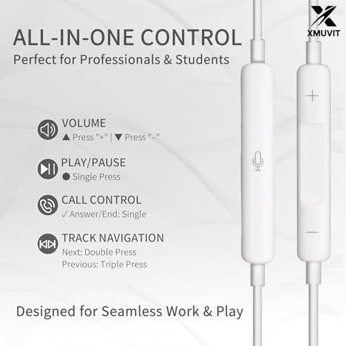 Image of Wired Earphone Bluetooth with Lightning Connector, [MFi Certified] with Microphone Volume Control Music and Calling Headphones Compatible for iPhone 14 /13 /12 /11 /SE /X /XR /XS Pack of 2