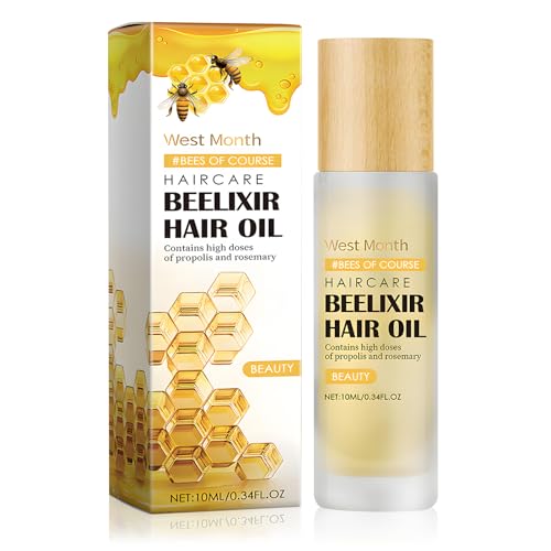 Aceite capilar con extracto de miel y romero Repara puntas abiertas y secas, acelera crecimiento, brillo sin grasa Para cabellos dañados y secos, 10 ml