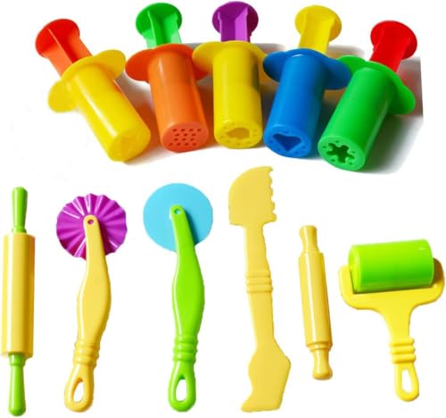 Carykon Set 11 outils pâte à modeler avec moules et extrudeurs