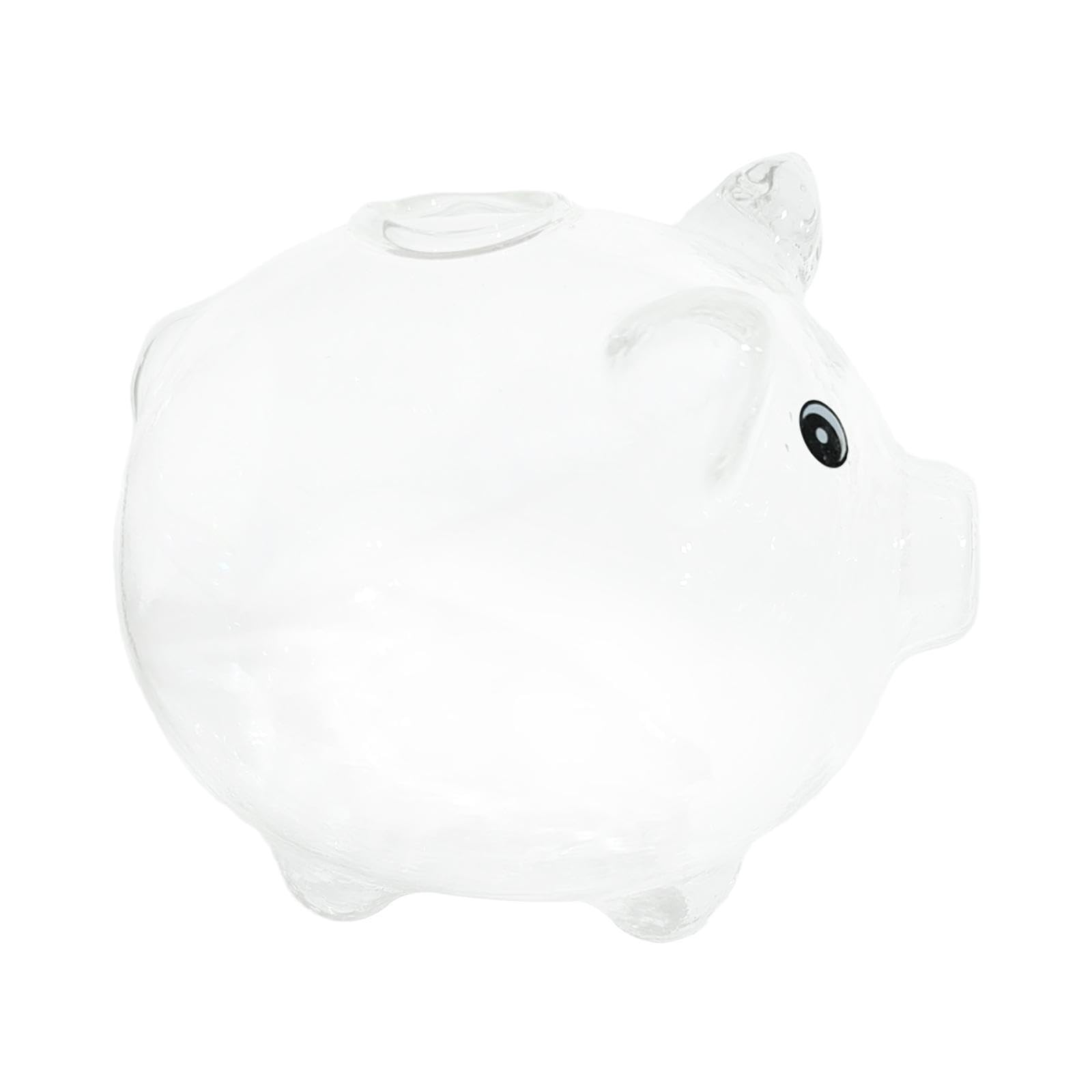 TWISAXC Adorable Glass Pig Piggy Bank Unique Money Saving Jar Provides Fun Decorative For Kids Learning Savings Glass Pig Banks Money Banks Cute Piggy Bank