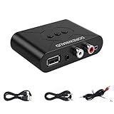 Bluetooth 5.3 Audio Receiver, Wireless Audio Receiver RCA Adapter for Stereo, USB Flash Drive/NFC One Key Connect/Car Speakers/Wireless Headphones Receiving Mode for Bluetooth Devices