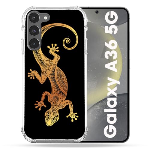 Coque Samsung Galaxy A36 5G Cokitec antichoc avec motif lézard noir