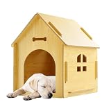 Geräumiger Innenraum: Entwickelt, um bequem mittelgroße bis große Hunde zu passen, bietet diese Outdoor-Hundehütte viel Platz für Ihr Haustier zum Dehnen, Drehen und Entspannen, was sie zu einem idealen Rückzugsort für längere Zeit im Freien macht