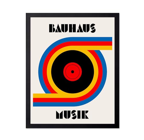 Monem Art Bauhaus Vinyl Record Geometric Print - Retro Music