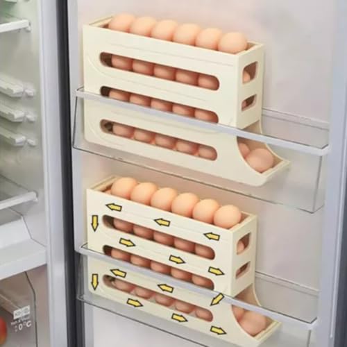 Porta Ovos Dispenser Organizador Bandeja De Ovos Geladeira 4 Andares 30 Avos Suporte Automático.