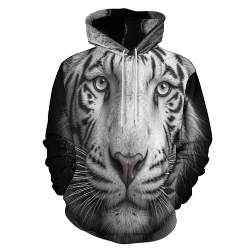 Sweat à capuche tigre blanc fini les pulls ternes avec ce haut imprimé gris