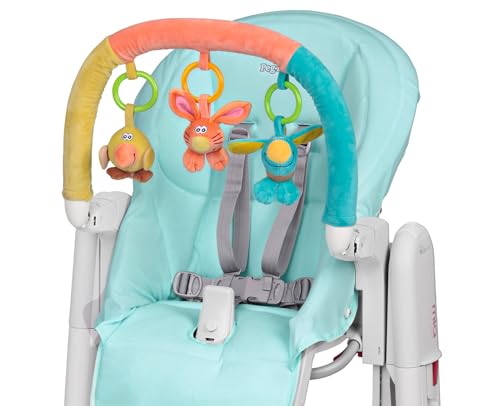 Peg Perego Tatamia Kit-High Chair Accessory-Soft Seat Cover & Play Bar-Azzurro (Light Blue)