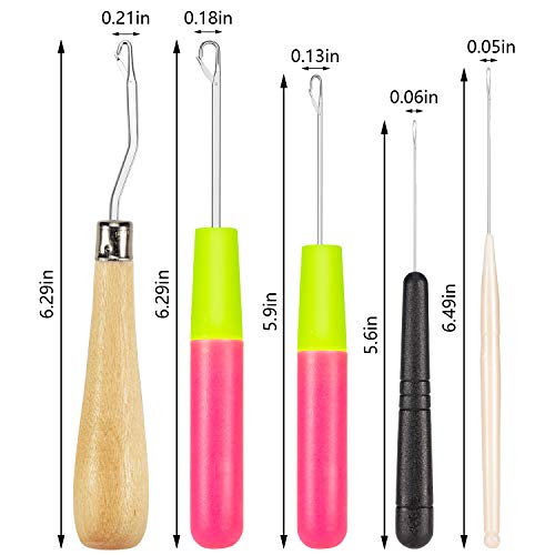 10 Pieces Latch Hook Crochet Needle Hook Include 2 Wooden Bent Latch Hook 8 Plastic Curl Crochet Needle For Kids Adults Braid Hair Carpet Making #TOP7