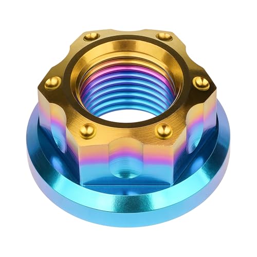 Image of Titanium M6 M8 M10 M12 M14 M16 Flange Bolt Nut Bicycle Motorcycle Rear Axle Car Modification Accessories Pack of 6 (M14 Pitch 1.5mm, Iridescent Blue)
