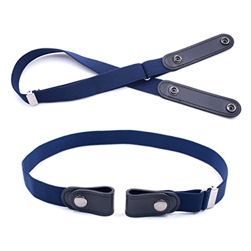 2pcs Women Men Elastic Waistband Belts Stretch No Buckle for Pants Dress Pants4