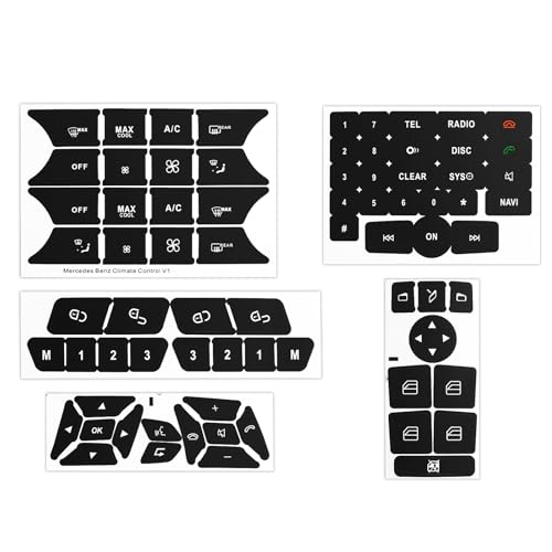 Car Button Stickers for Dash,Replacement Car Stickers and Decals Dash Repair Kit for AC Control,Compatible with Mercedes Benz Cars Accessories for GLK350 C Class CLS C218 SLK W172