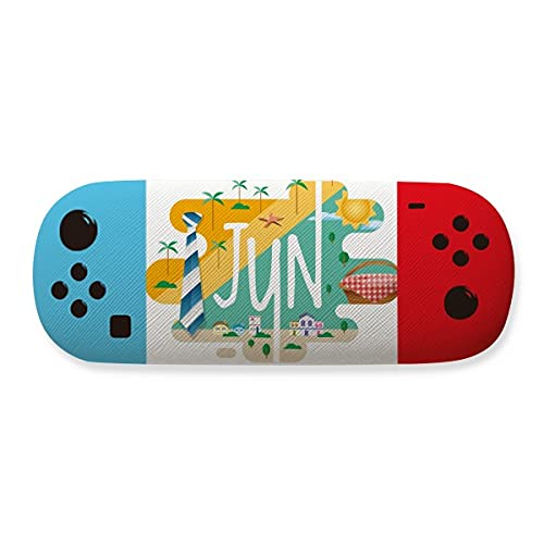 Étui de rangement pour lunettes avec illustration de juin en simili cuir