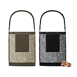 FloraVigo 2 Pz Borsa per la Caccia Ai Funghi，Borsa riutilizzabile per la raccolta della frutta, borsa in rete per funghi con tracolla regolabile, per la raccolta dei funghi, la caccia e il campeggio