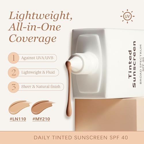Tinted Sunscreen for Face SPF40 | Daily Tinted Sunscreen for Body | Korean Moisturising Fluid with Hyaluronic Acid | Mineral Moisturizer with Zinc Oxide|Broad Spectrum UVA/UVB Protection|Lightweight - Image 3
