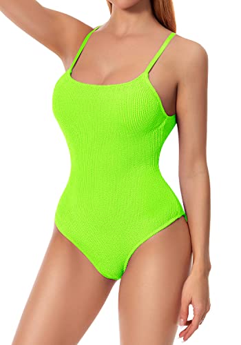 One Piece Swimsuit Women Tummy Control Swimwear One Piece Slimming Vintage Retro Womens Bathing Suit Fruit Green Xxl #TOP3