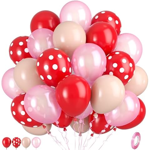 Light Pink and Red Balloon Set for Parties Cover