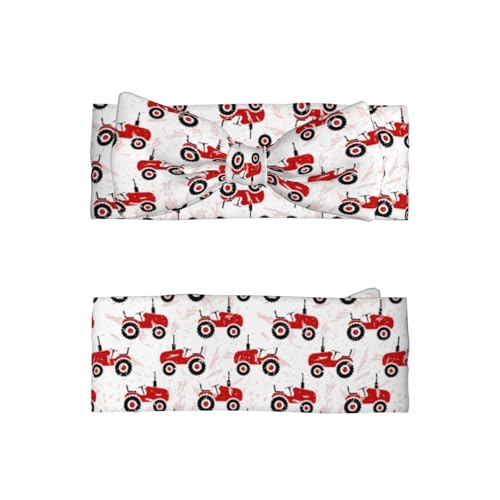 Red Wheeled Tractors Baby Girl Bows Headbands Baby Girls Newborn Headbands Infant Toddlers 0-6 Months2
