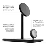 Twelve South HiRise 3 Deluxe 3-in-1 MagSafe + Qi2 Charging Stand, Black - Image 2