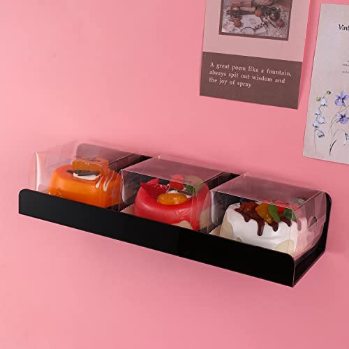 Sooyee 6 Pack Black Floating Shelves,15 Inch Acrylic Shelves Floating Bookshelf,Acrylic Shelf thumb #2