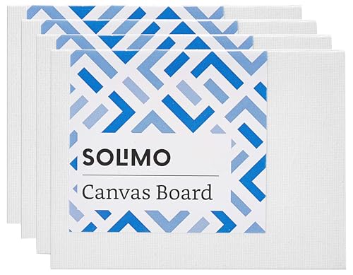 Amazon Brand – Solimo Medium Grain Cotton Canvas Board, 3 X 4 Inch, Set Of 10
