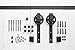Barn Door Hardware Kit by IBD - Single Rail 8ft Sliding Door, Big Spoke Wheel, Heavy Duty, Quiet Close Rolling Door, Fits Hanging Barnyard Doors 40”-48” Wide