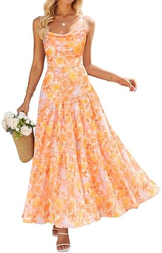 ZESICA Women's Summer Floral Sleeveless Maxi Dress 2026 Boho Mesh...