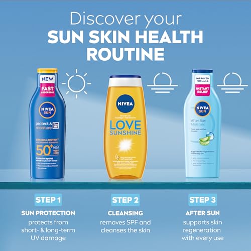 NIVEA SUN After Sun Moisturising Soothing Lotion (200ml), Cooling NIVEA After Sun, Naturally Soothing Lotion with 24 Hour Effectiveness, Aftersun Aloe Vera