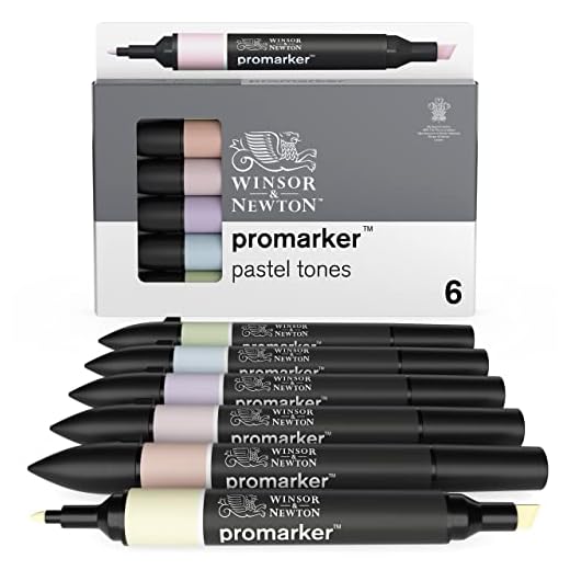 Winsor & Newton - Set de Rotuladores ProMarker, 6 Unidades, Tonos Pasteles