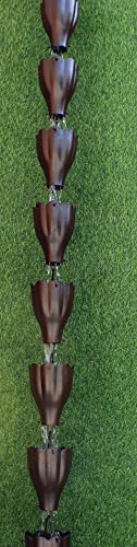 Chaîne de pluie en aluminium marron 14 coupelles au format XL - 4